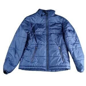 Whales Tail Outerwear Puffer Jacket Womens Small Blue Warm Full Zip Windbreaker